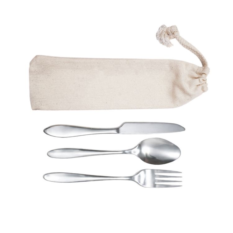 Picture of Banquet Cutlery Set in Calico Pouch