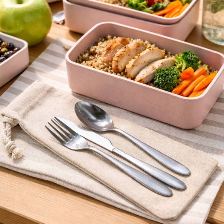Picture of Banquet Cutlery Set in Calico Pouch