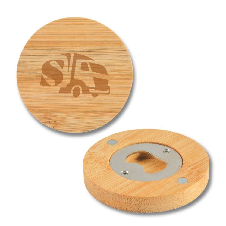 Picture of Discus Bamboo Bottle Opener Coaster