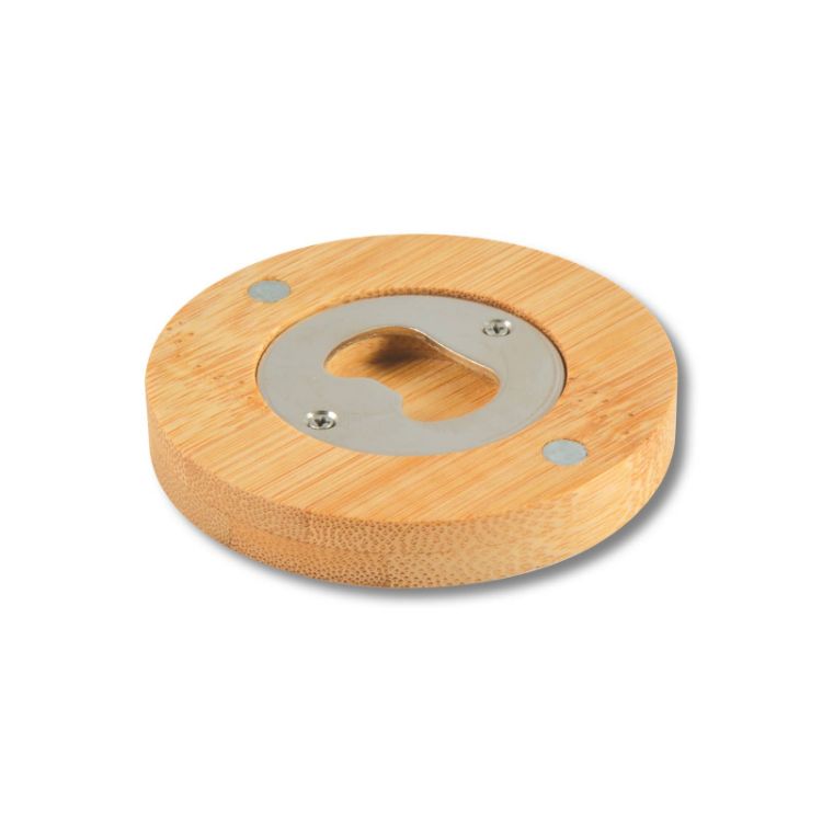 Picture of Discus Bamboo Bottle Opener Coaster