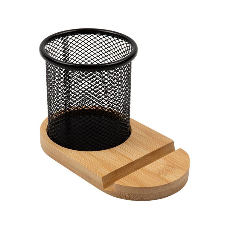 Picture of Bamboo Pen Tidy Phone Stand