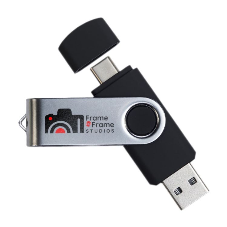 Picture of Swivel USB Flash Drive Dual 8GB