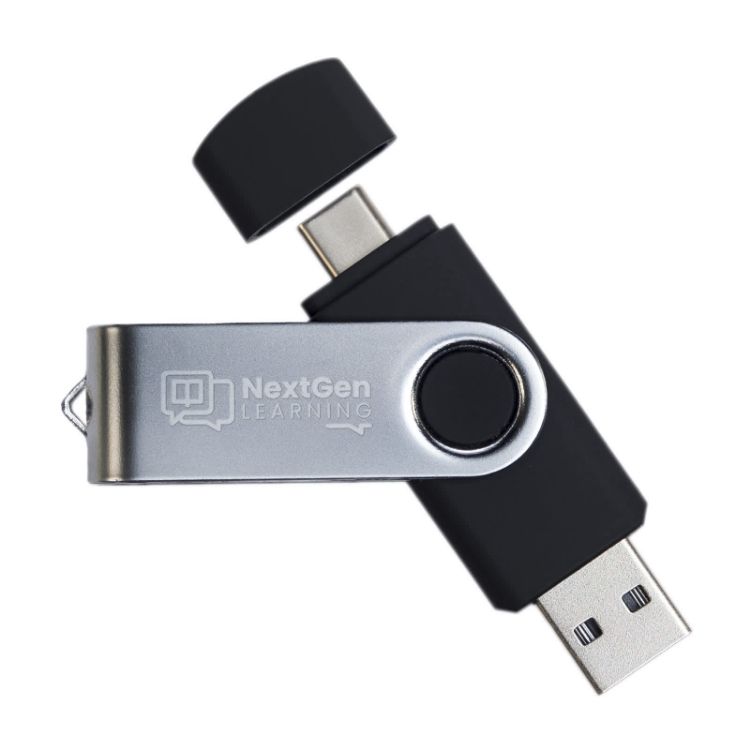 Picture of Swivel USB Flash Drive Dual 8GB