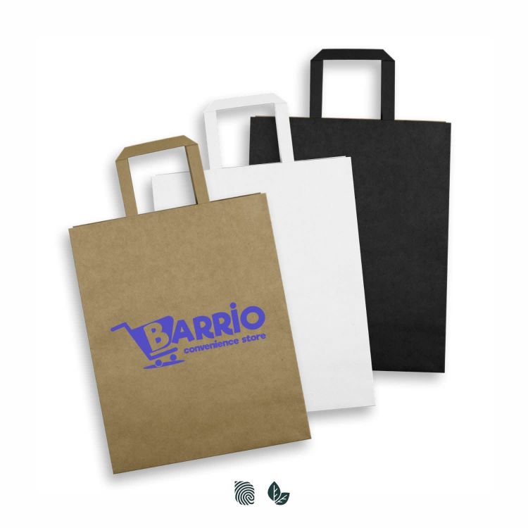 Picture of Large Flat Handle Paper Bag Portrait