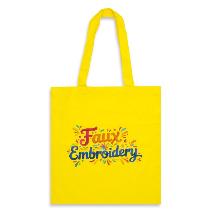 Picture of Sonnet Cotton Tote Bag - Colours - Faux Embroidery