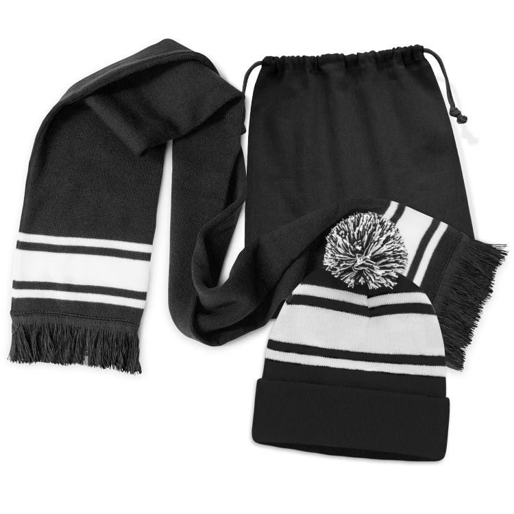 Picture of Commodore Scarf and Beanie with Pom Pom Set