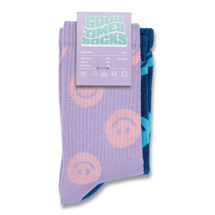 Picture of Pixel Knitted Bamboo Crew Socks - Set of 2