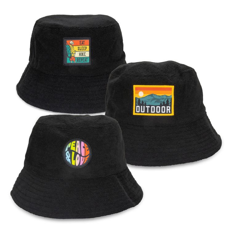 Picture of Terry Towelling Bucket Hat with Full Colour Patch