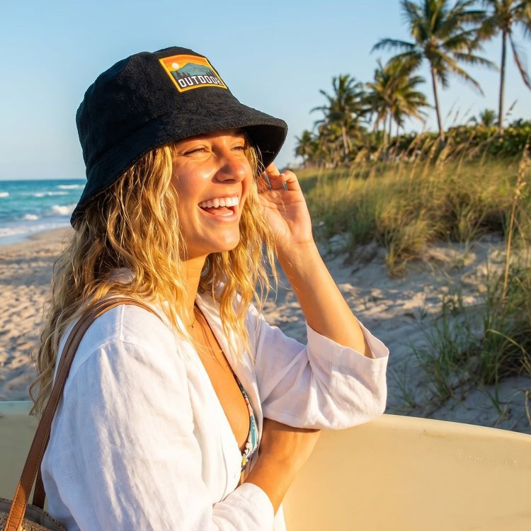 Picture of Terry Towelling Bucket Hat with Full Colour Patch