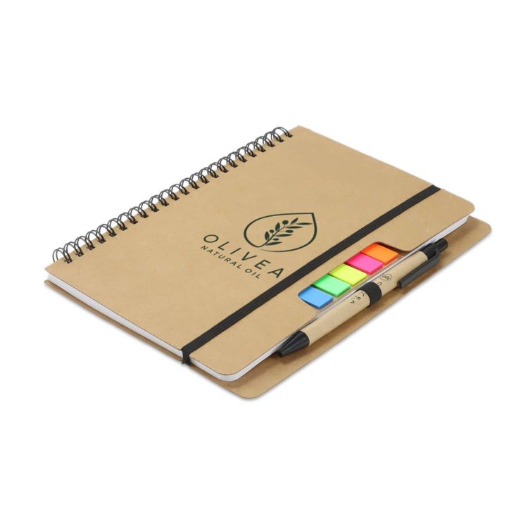 Picture of Kraft Notebook with Notes and Flags