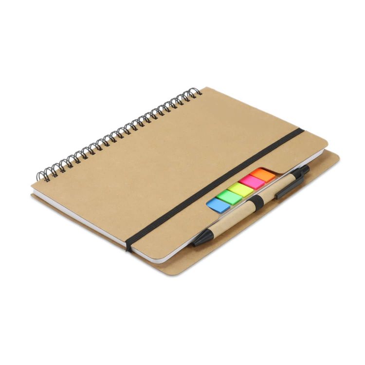 Picture of Kraft Notebook with Notes and Flags