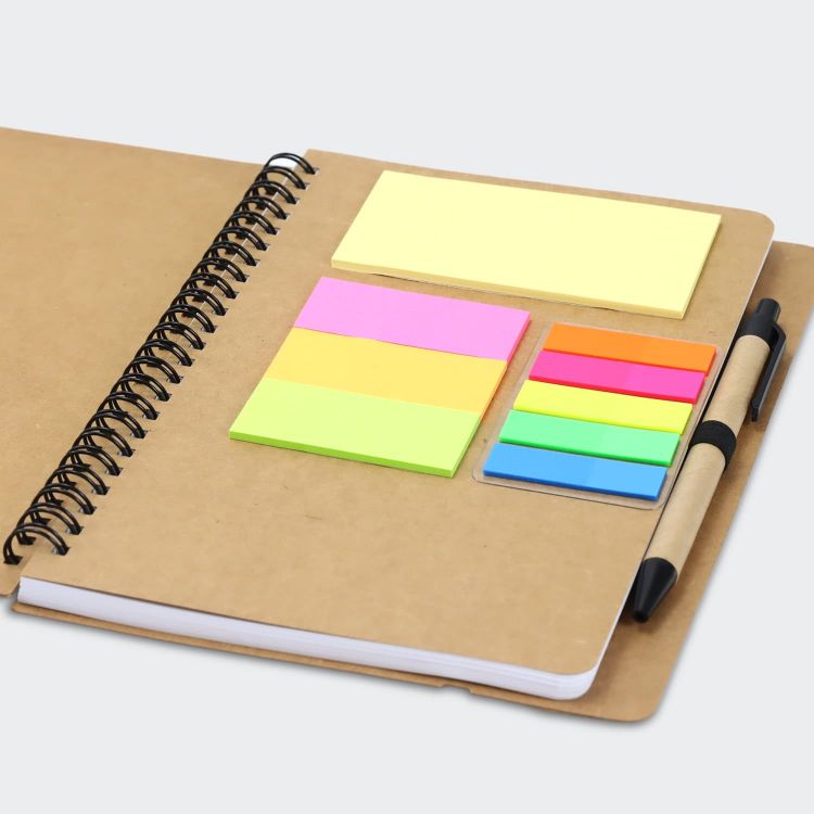 Picture of Kraft Notebook with Notes and Flags