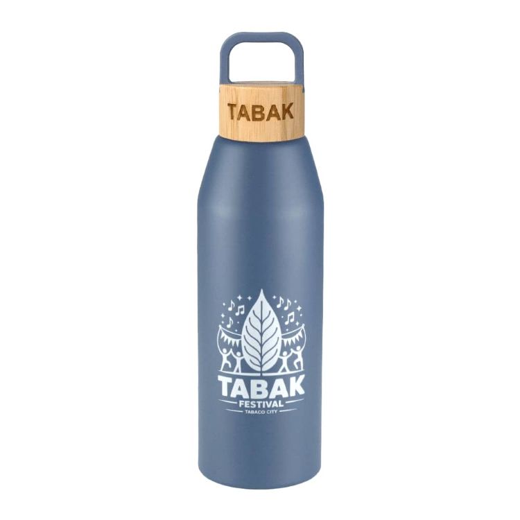 Picture of Aspen Recycled Bottle with Bamboo Lid - 1L