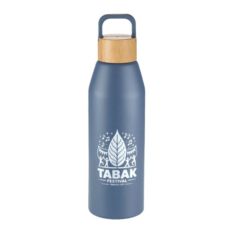 Picture of Aspen Recycled Bottle with Bamboo Lid - 1L