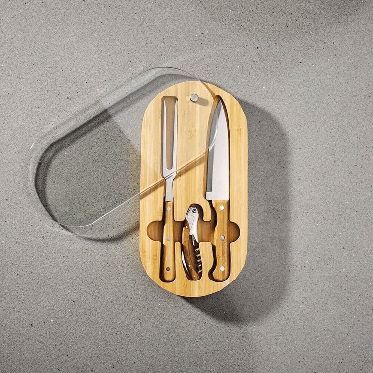 Picture of Trekk Oval Bamboo Glass Knife Set