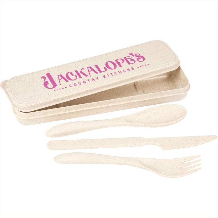 Picture of Bamboo Fibre Cutlery Set