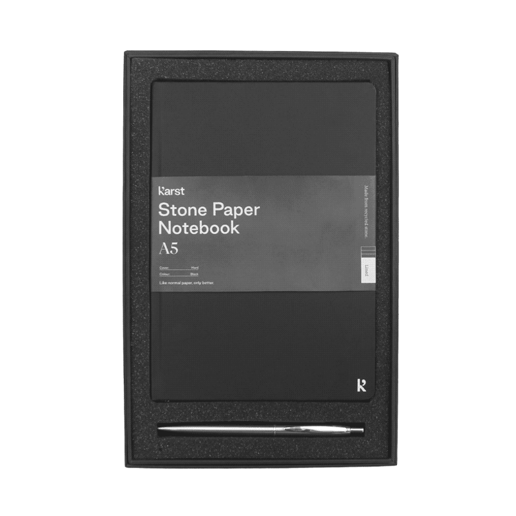 Picture of Gift Set w/ KT1001 Karst A5 Stone Paper Hardcover Notebook & 1066 Recycled Stainless Steel Pen