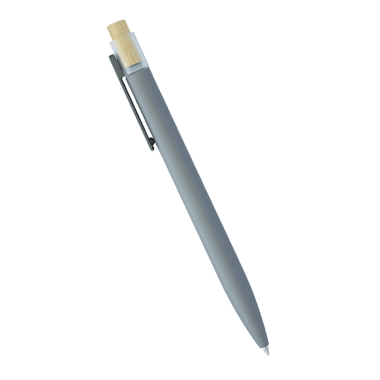 Picture of Recycled Aluminium Pen w/ Bamboo Clicker