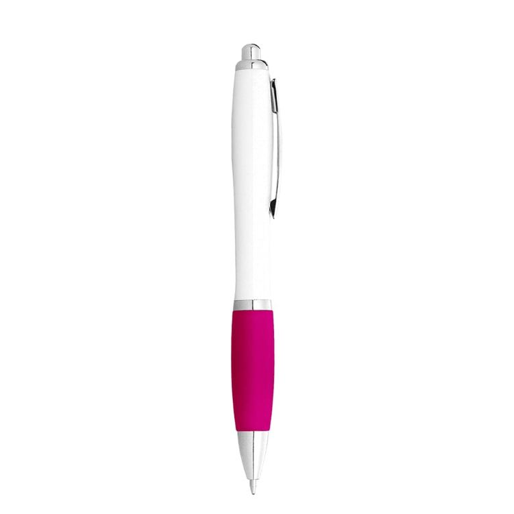 Picture of Nash Ballpoint Pen w/ White Barrel & Coloured Grip