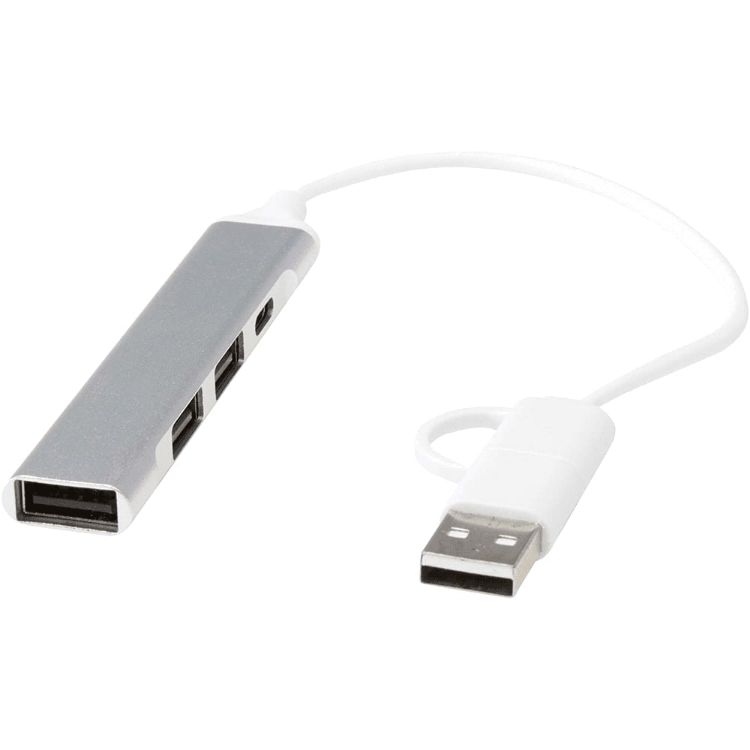 Picture of Alkaid 4-Port Recycled Aluminium USB-A & Type-C Hub w/ Dual Input