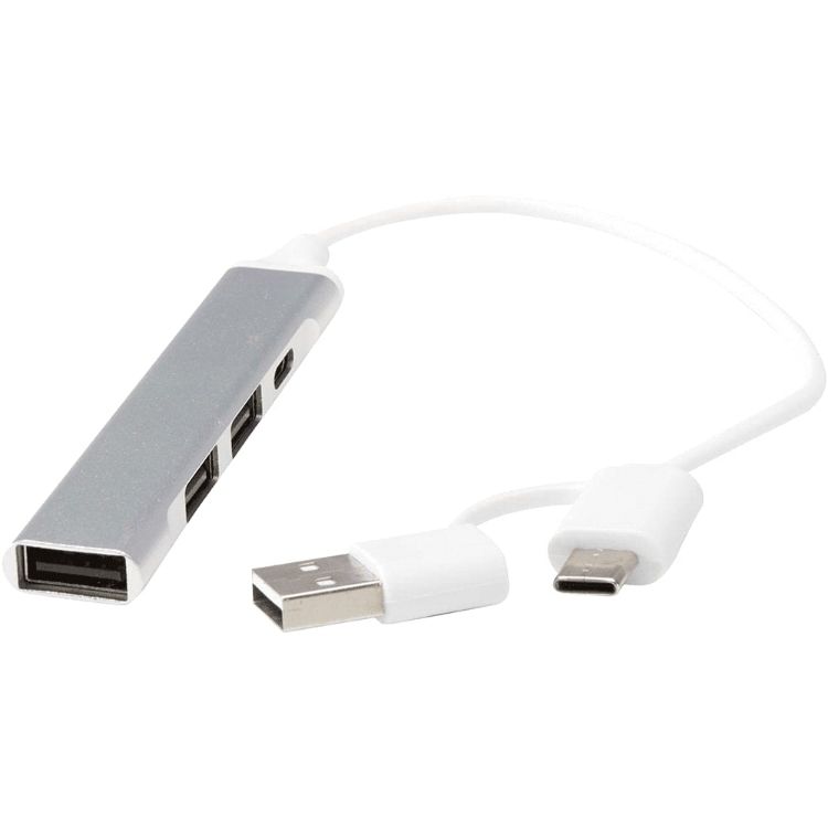 Picture of Alkaid 4-Port Recycled Aluminium USB-A & Type-C Hub w/ Dual Input
