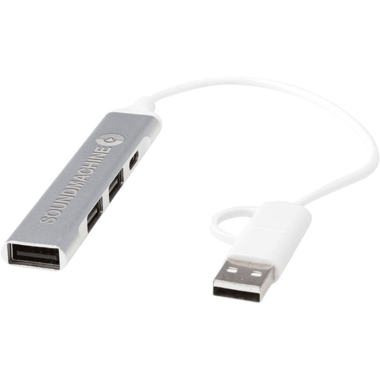 Picture of Alkaid 4-Port Recycled Aluminium USB-A & Type-C Hub w/ Dual Input