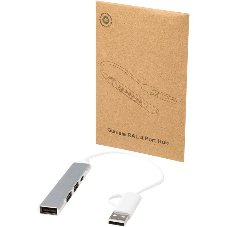 Picture of Alkaid 4-Port Recycled Aluminium USB-A & Type-C Hub w/ Dual Input