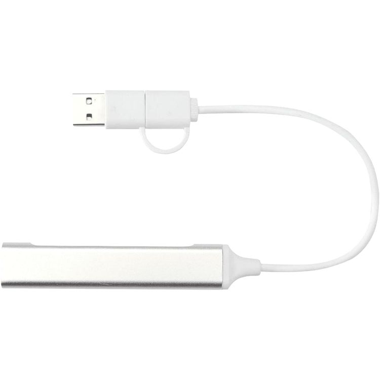 Picture of Alkaid 4-Port Recycled Aluminium USB-A & Type-C Hub w/ Dual Input