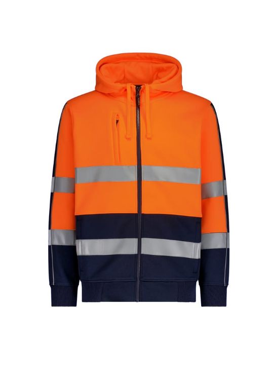 Picture of Unisex Hi Vis Full Zip Stretch Taped Hoodie