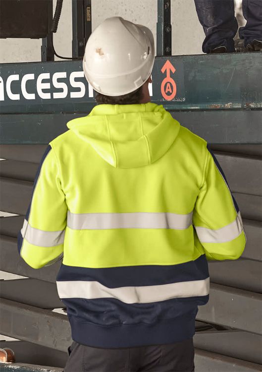 Picture of Unisex Hi Vis Full Zip Stretch Taped Hoodie