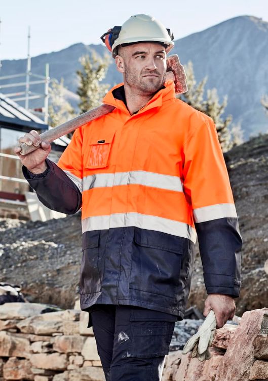 Picture of Mens Hi Vis Basic 4 In 1 Waterproof Jacket