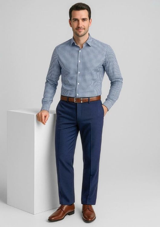 Picture of Comfort Wool Stretch Mens Flat Front Pant