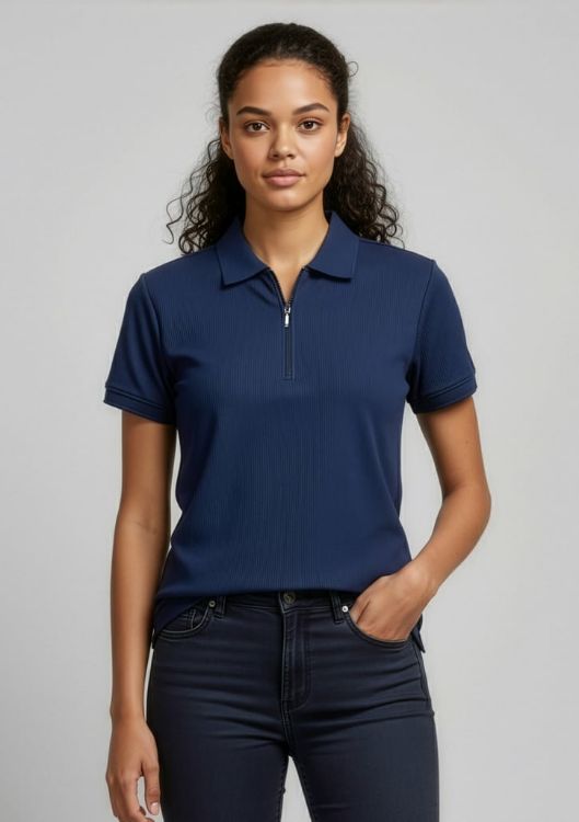 Picture of Micro Womens Waffle Short Sleeve Polo