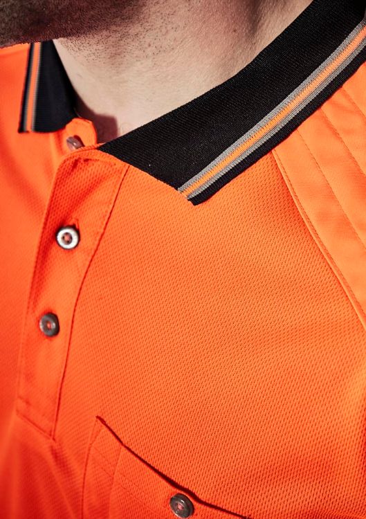 Picture of Mens Hi Vis Reinforced Squad Short Sleeve Polo