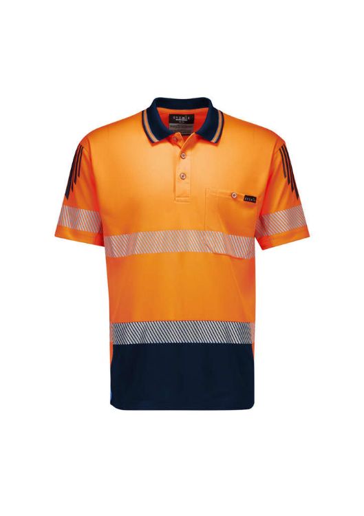 Picture of Mens Hi Vis Flux Segmented Tape Short Sleeve Polo