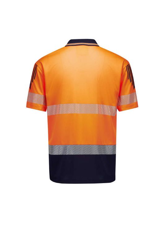 Picture of Mens Hi Vis Flux Segmented Tape Short Sleeve Polo