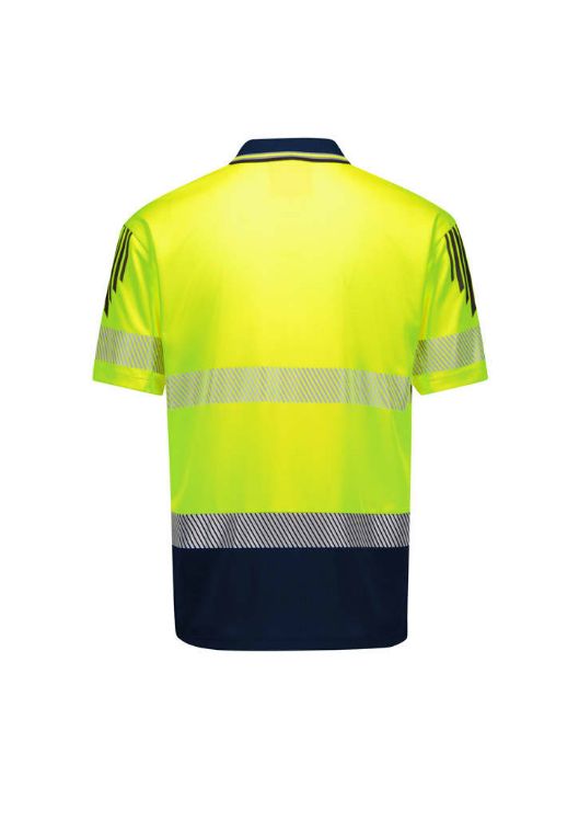 Picture of Mens Hi Vis Flux Segmented Tape Short Sleeve Polo