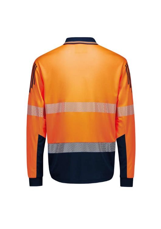 Picture of Mens Hi Vis Flux Segmented Tape Long Sleeve Polo