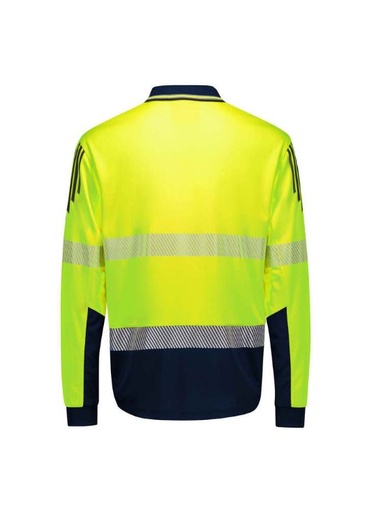 Picture of Mens Hi Vis Flux Segmented Tape Long Sleeve Polo