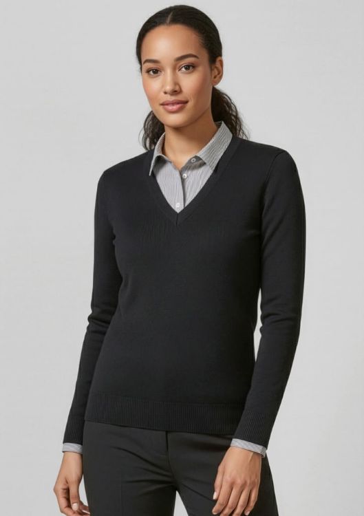 Picture of V-Neck Womens Knit Pullover