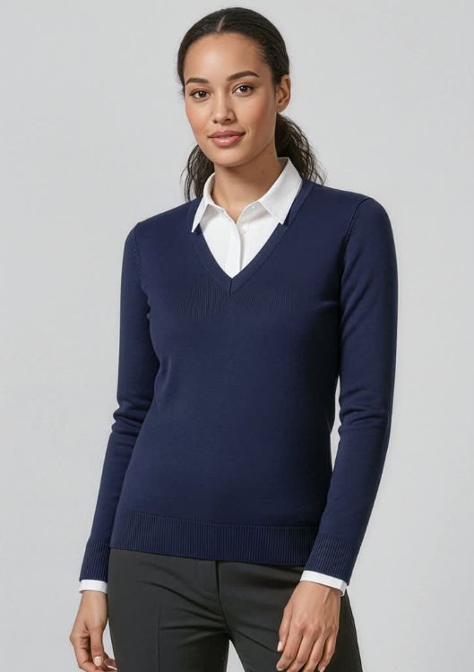 Picture of V-Neck Womens Knit Pullover