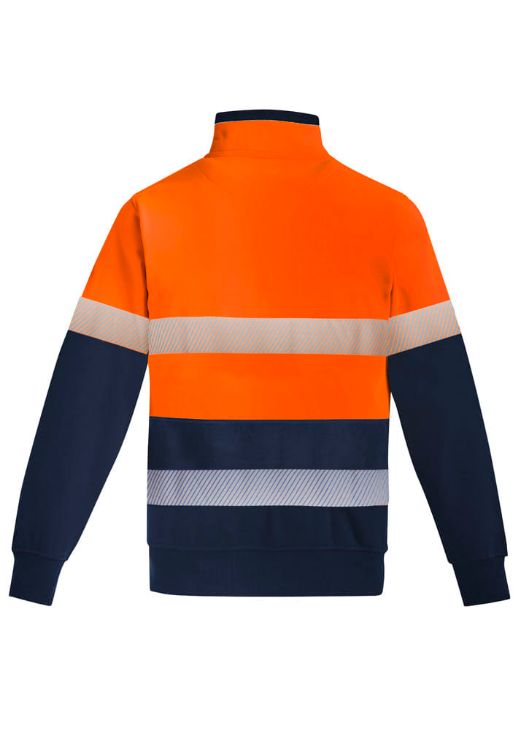 Picture of Mens Orange Flame Hi Vis 1/4 Zip Pullover - Hoop Taped