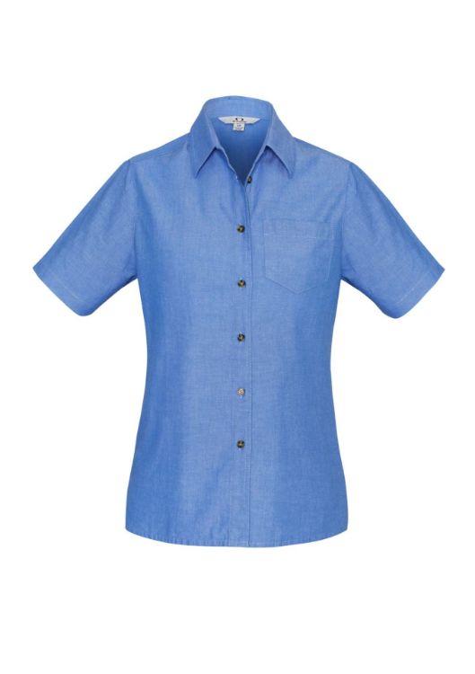 Picture of Chambray Womens Short Sleeve Shirt