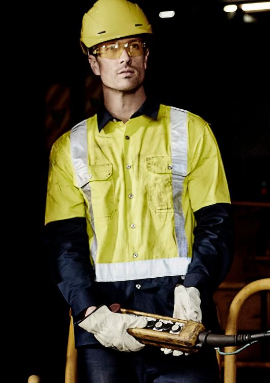 Picture of Mens Industrial Long Sleeve Shirt - Shoulder Taped