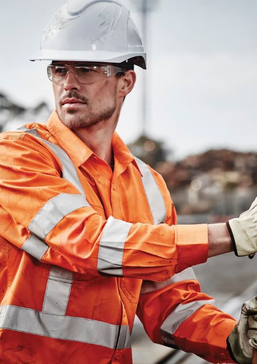 Picture of Mens Hi Vis X Back NSW Rail Taped Shirt