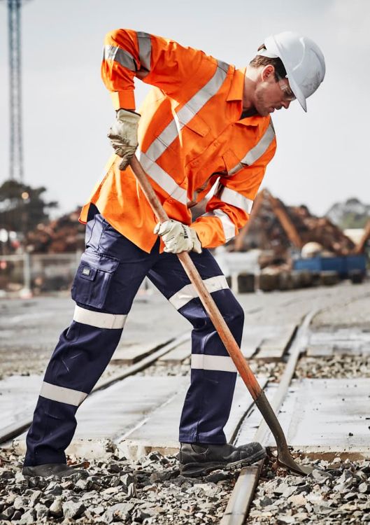 Picture of Mens Hi Vis X Back NSW Rail Taped Shirt