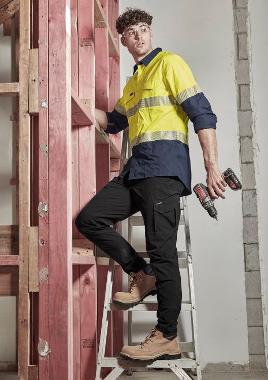 Picture of Mens Rugged Cooling Hi Vis Segmented Tape Long Sleeve Shirt