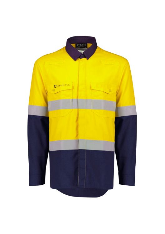Picture of Mens Orange Flame Lightweight Ripstop Shirt - Hoop Taped