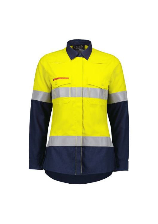 Picture of Womens Orange Flame Lightweight Ripstop Taped Shirt