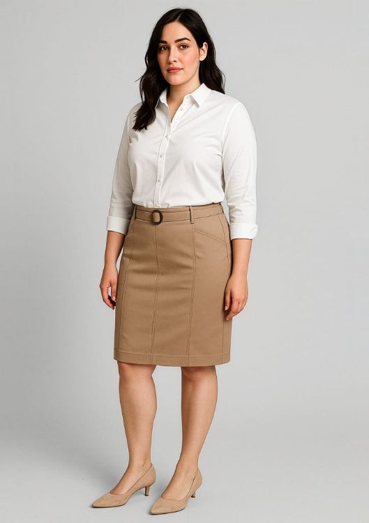 Picture of Traveller Womens Mid Waist Stretch Chino Skirt